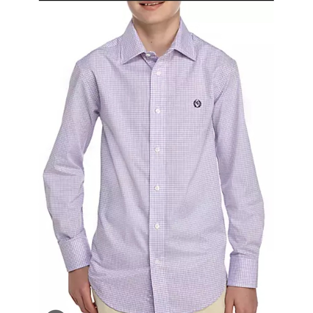 Youth Lauren Ralph Lauren Button Down Dress Shirt, White, Size 18, Preowned